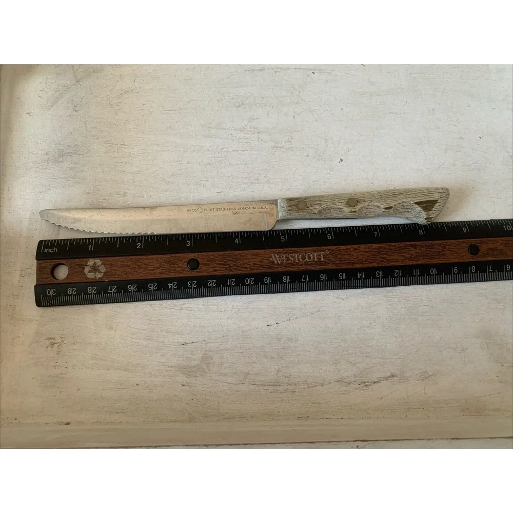 Ecko Vintage Knife Wood Handle Stainless Steel Blade Made In U.S.A‎
